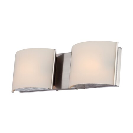 Elk Lighting Pandora 2-Light Vanity Sconce in Satin Nickel with White Opal Glass BV6T2-10-16M